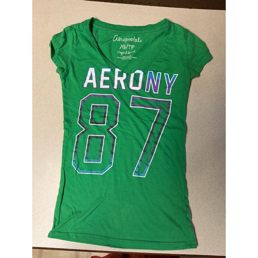 Aeropostale Green "87" Graphic T-Shirt. Xs